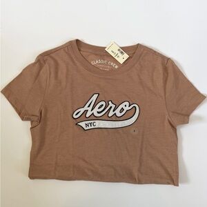 NWT Aeropostale Short Sleeve Aero NYC Logo Tee - Brown